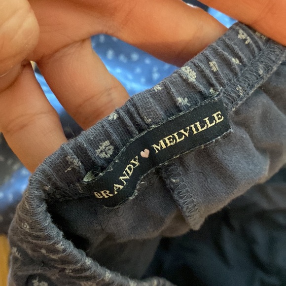 🤍 Brandy Melville Keira Blue floral cotton Shorts elastic waist - Picture 3 of 4